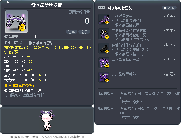 紫水晶蕾丝发带 Tooltip