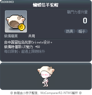 蝴蝶结羊驼帽 Tooltip