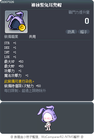 神秘紫兔耳兜帽 Tooltip