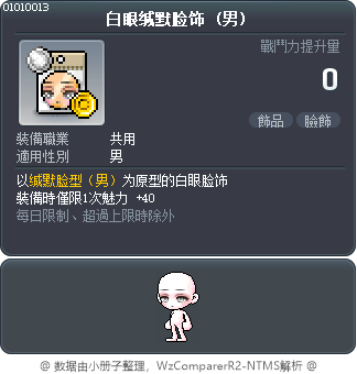 白眼缄默脸饰 Tooltip