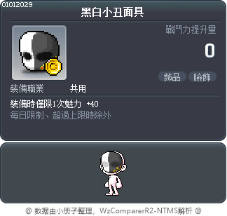 黑白小丑面具 Tooltip