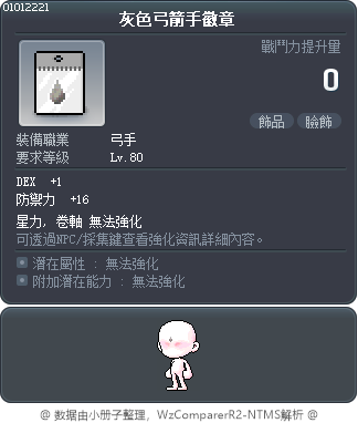 灰色弓箭手徽章 Tooltip