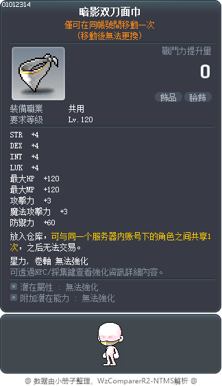 暗影双刀面巾 Tooltip