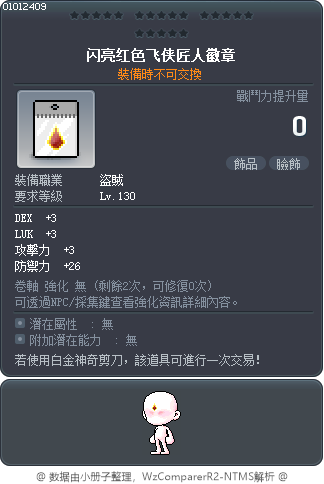 闪亮红色飞侠匠人徽章 Tooltip