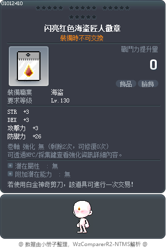 闪亮红色海盗匠人徽章 Tooltip