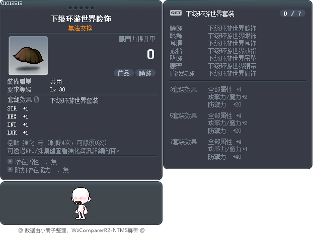 下级环游世界脸饰 Tooltip
