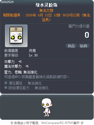 绿水灵脸饰 Tooltip