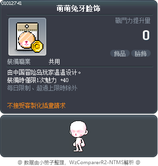 萌萌兔牙脸饰 Tooltip