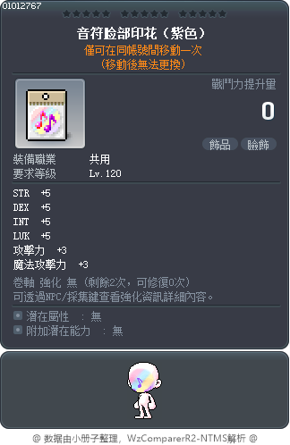 音符脸部印花（紫色） Tooltip