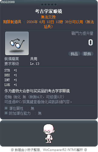 考古学家眼镜 Tooltip