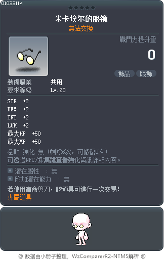 米卡埃尔的眼镜 Tooltip