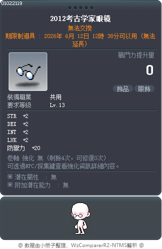 2012考古學家的眼鏡 Tooltip