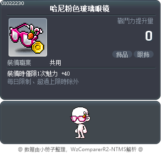 哈尼粉色玻璃眼镜 Tooltip