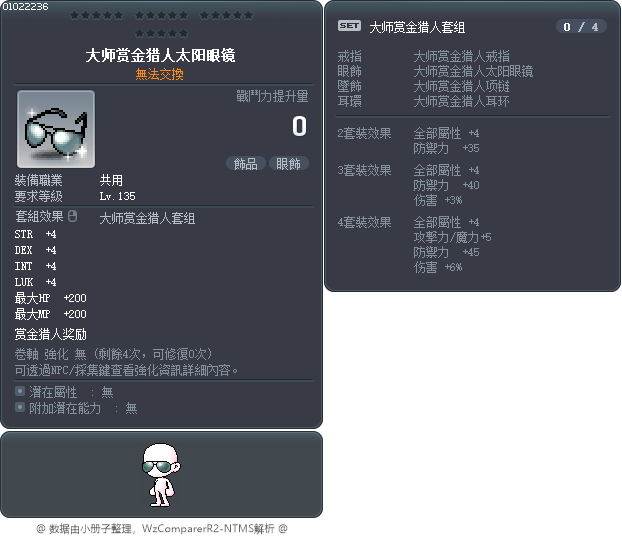 大师赏金猎人太阳眼镜 Tooltip