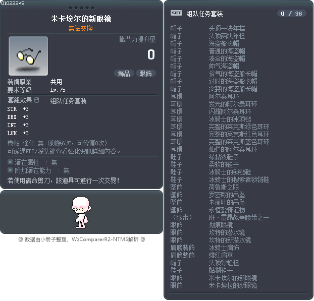 米卡埃尔的新眼镜 Tooltip