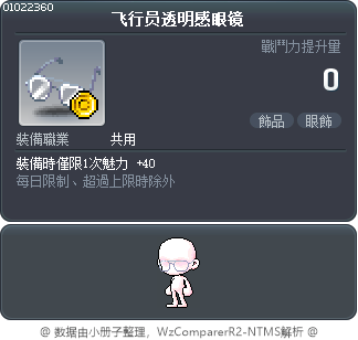 飞行员透明感眼镜 Tooltip