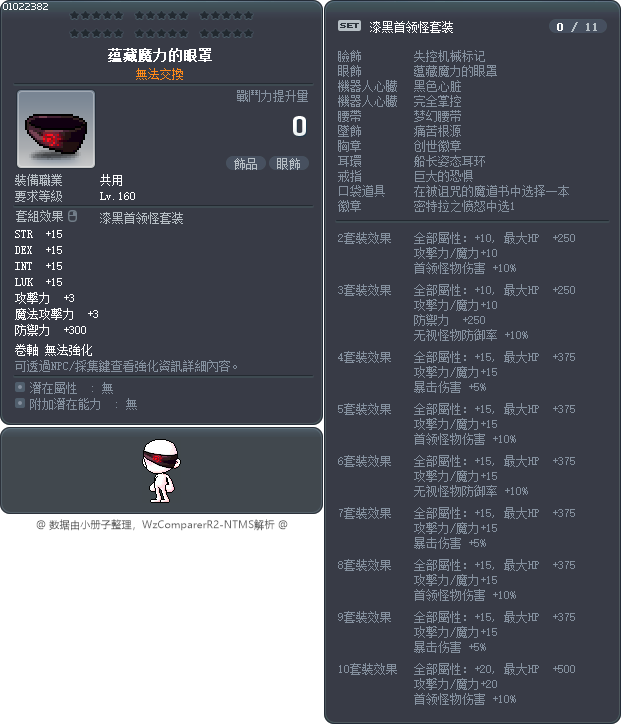 蕴藏魔力的眼罩 Tooltip
