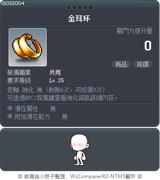 金耳环 Tooltip