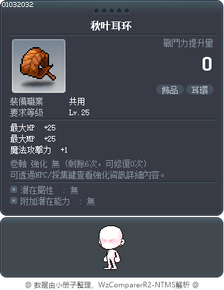 秋叶耳环 Tooltip