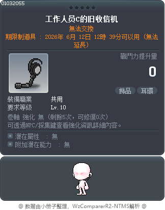工作人员C的旧收信机 Tooltip