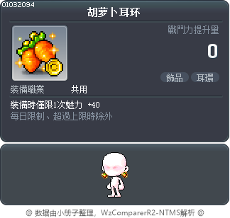 胡萝卜耳环 Tooltip