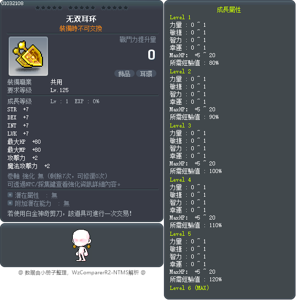 无双耳环 Tooltip
