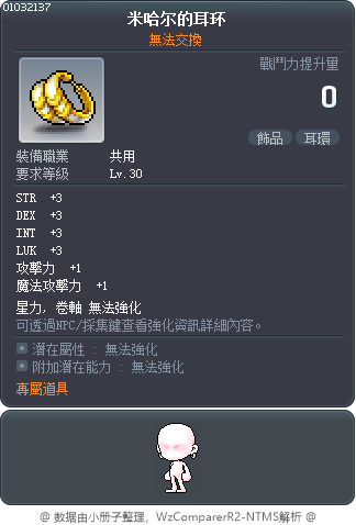 米哈尔的耳环 Tooltip