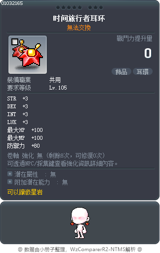 时间旅行者耳环 Tooltip