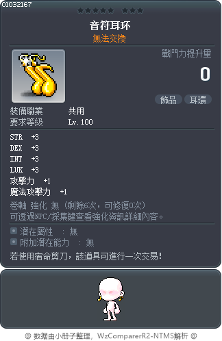 音符耳环 Tooltip