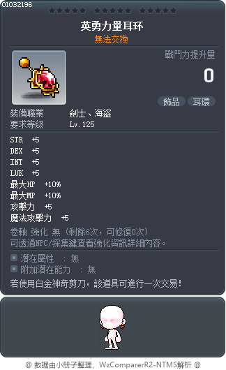 英勇力量耳环 Tooltip