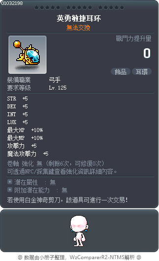 英勇敏捷耳环 Tooltip