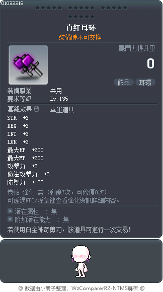 真红耳环 Tooltip