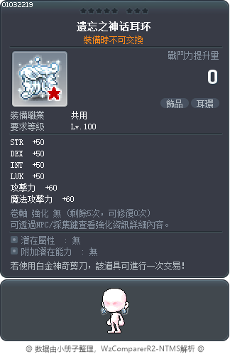 被遺忘的神話耳環 Tooltip