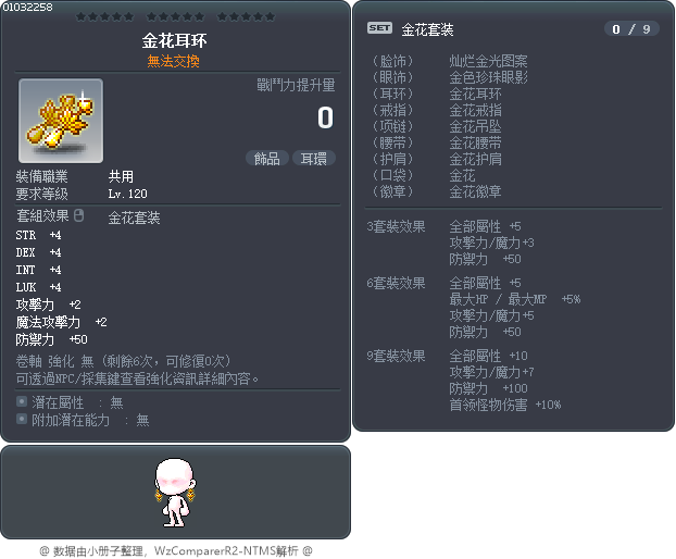 金花耳环 Tooltip