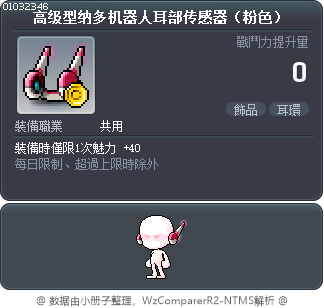 高级型纳多机器人耳部传感器（粉色） Tooltip