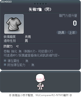 灰棉T恤 Tooltip