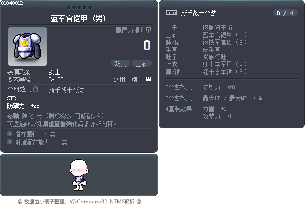 蓝军官铠甲 Tooltip