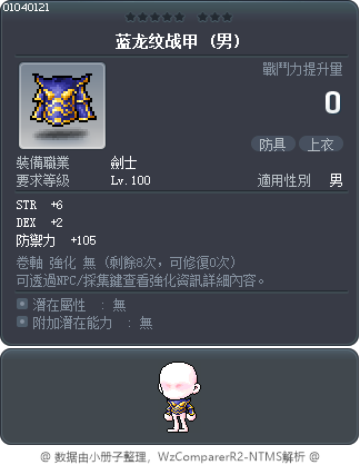 蓝龙纹战甲 Tooltip