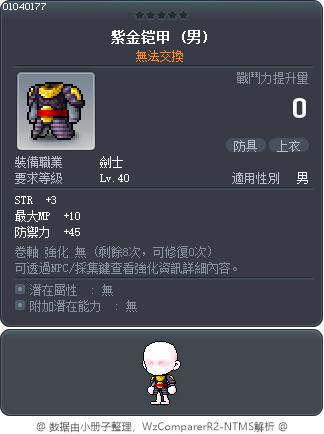 紫金铠甲 Tooltip