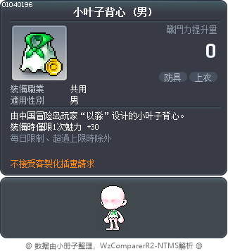 小叶子背心 Tooltip