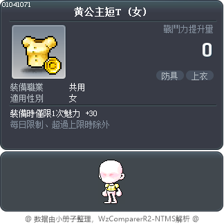黄公主短T Tooltip