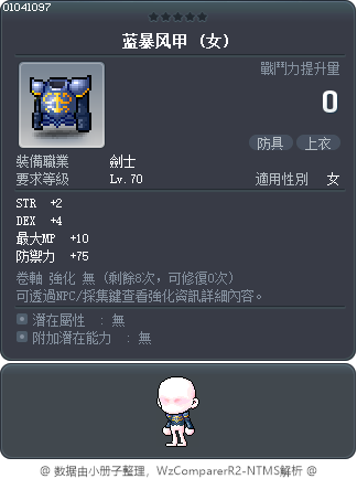 蓝暴风甲 Tooltip