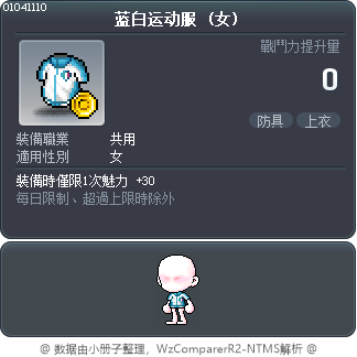 蓝白运动服 Tooltip