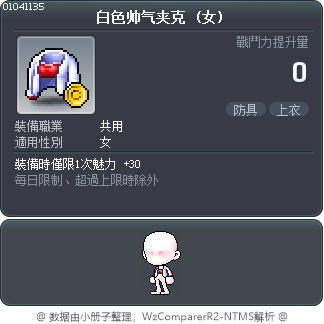 白色帅气夹克 Tooltip