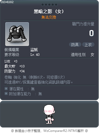 黑暗之影 Tooltip