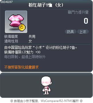 粉红胡子T恤 Tooltip