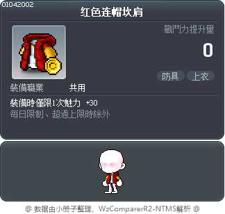 红色连帽坎肩 Tooltip
