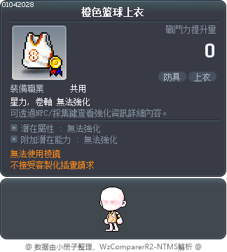 橙色篮球上衣 Tooltip