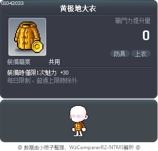 黄极地大衣 Tooltip