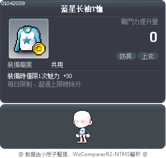 蓝星长袖T恤 Tooltip